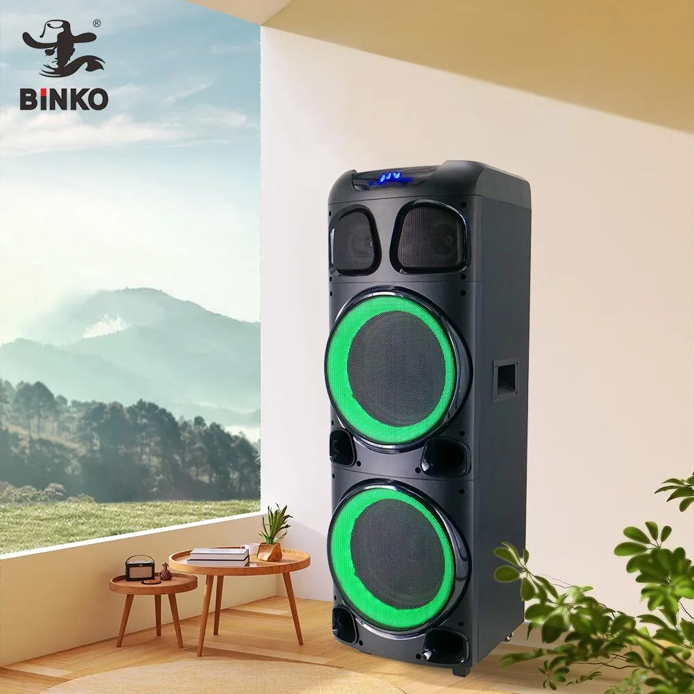 20-30H Playtime 80W Output Power Dual 10 Inch Bluetooth LED RGB Light Clear Sound Music Box Speakes For Outdoor, Party, Camping,Beach BiNKO YX-1022B 1
