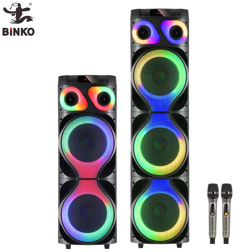 HiFi Quality Professional DJ Speakers 2X12'' Super Subwoofers 100W Powered RGB LED Lighting Stage Parties Mobile Phones Wireless Connect Home Decor BiNKO BK-1226 1