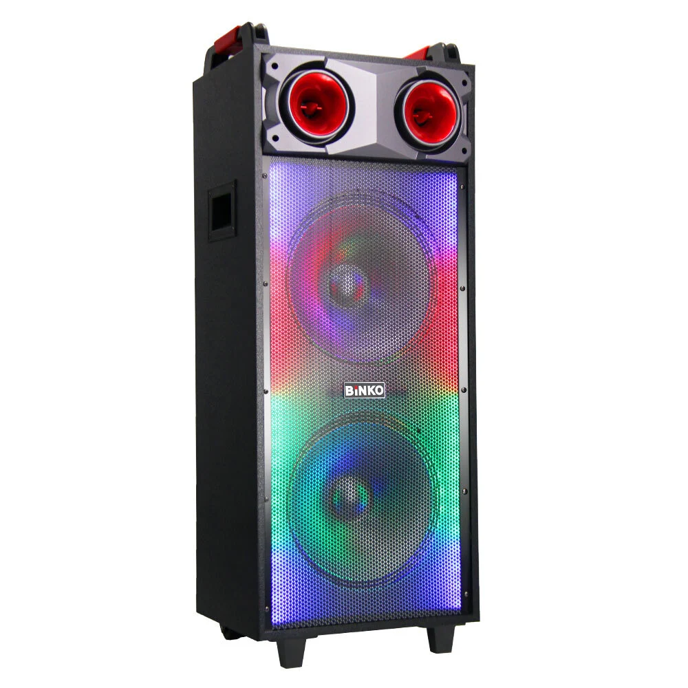 80W Output Power 20-30H Playtime 12 Inch RGB LED Speaker with Super Bass Waterproof Party Audio Speaker BT Remote Control Bluetooth Function BiNKO BK-1216 1