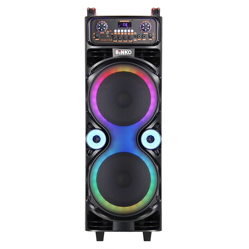 6000W Powerful LED Home Theatre System RGB Lighting DC Power Bluetooth Speaker Support USB,SD,FM,Rec,Remote Control With Wireless Microphone BiNKO BK-8008 1