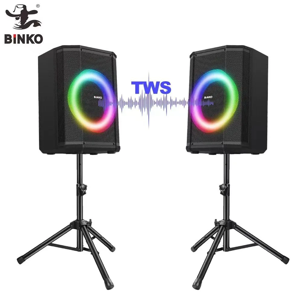Portable RGB Ring Light Bluetooth Speaker 50W Waterproof USB TF TWS Wireless Boomboxes with AUX Communication for Singing&Dancing BiNKO BK-8030 1