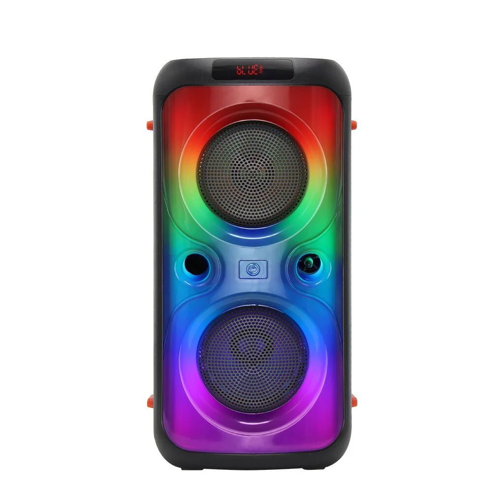 6.5 Inch Woofer Bass RGB Cool Flame Loud Party Speaker Music Sound Box Karaoke Atractive Lighting Effects AUX/USB/TF/MIC Input Partybox For Outdoor Camping Backyard BiNKO YB-2609 1