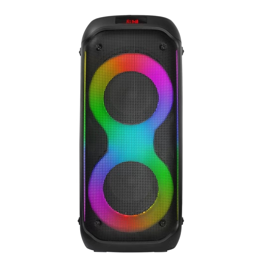 Caja de fiesta con subwoofer dual de 6,5 pulgadas Altavoz de karaoke con luz LED RGB inalámbrico de 1000 W Altavoz con carcasa de plástico con batería para exteriores, camping, patio trasero, viajes BiNKO ZJZ-2066 1