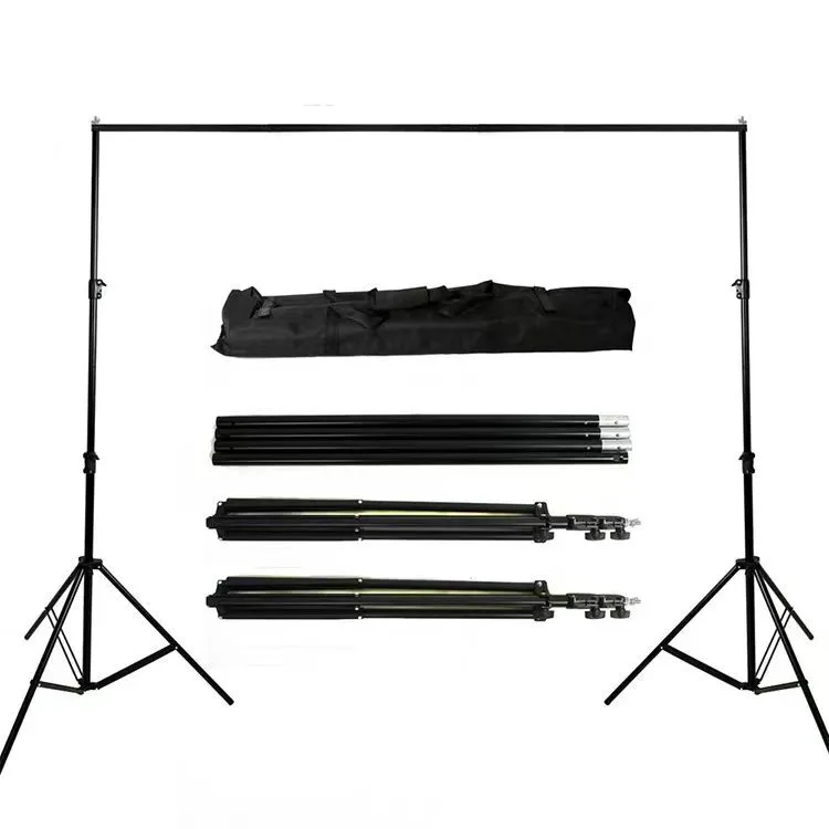 Backdrop Stand Photo Studio Adjustable Background Stand Support Kit with Crossbars, Backdrop Clamps and Carrying Bag for Parties Events Decoration 1
