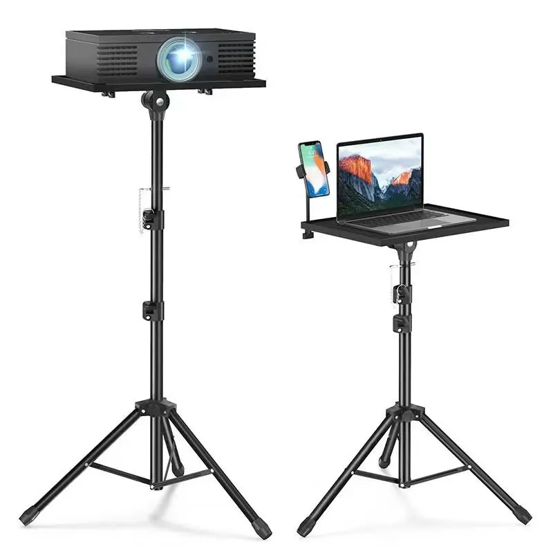 Trípode para proyector de 63 pulgadas de alto, trípode para computadora portátil, soporte para proyector, altura ajustable de 22 a 63 pulgadas, soporte para trípode para proyector para películas al aire libre 1