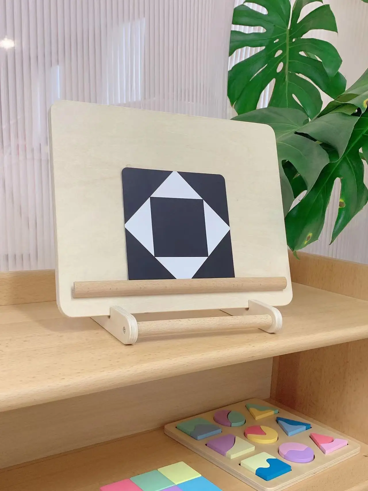 Hàng Mới Về Bằng Gỗ Montessori Bé Hộp Đồ Chơi Sơ Sinh Bộ Gương Và Chân Đế Thẻ Dành Cho Trẻ Em 5