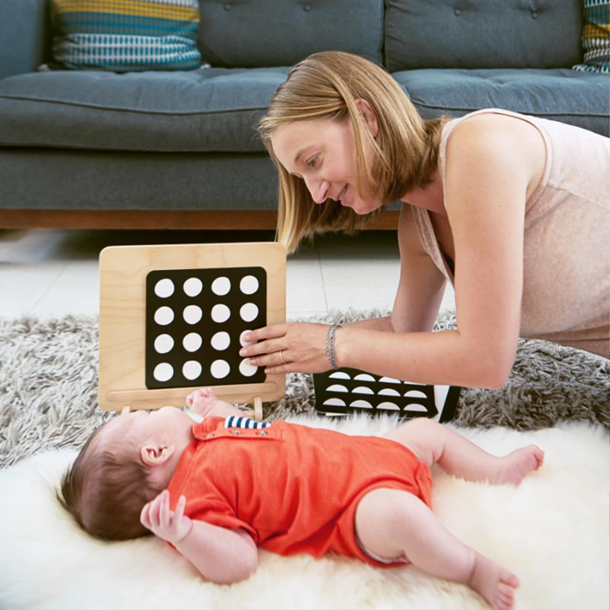Hàng Mới Về Bằng Gỗ Montessori Bé Hộp Đồ Chơi Sơ Sinh Bộ Gương Và Chân Đế Thẻ Dành Cho Trẻ Em 1