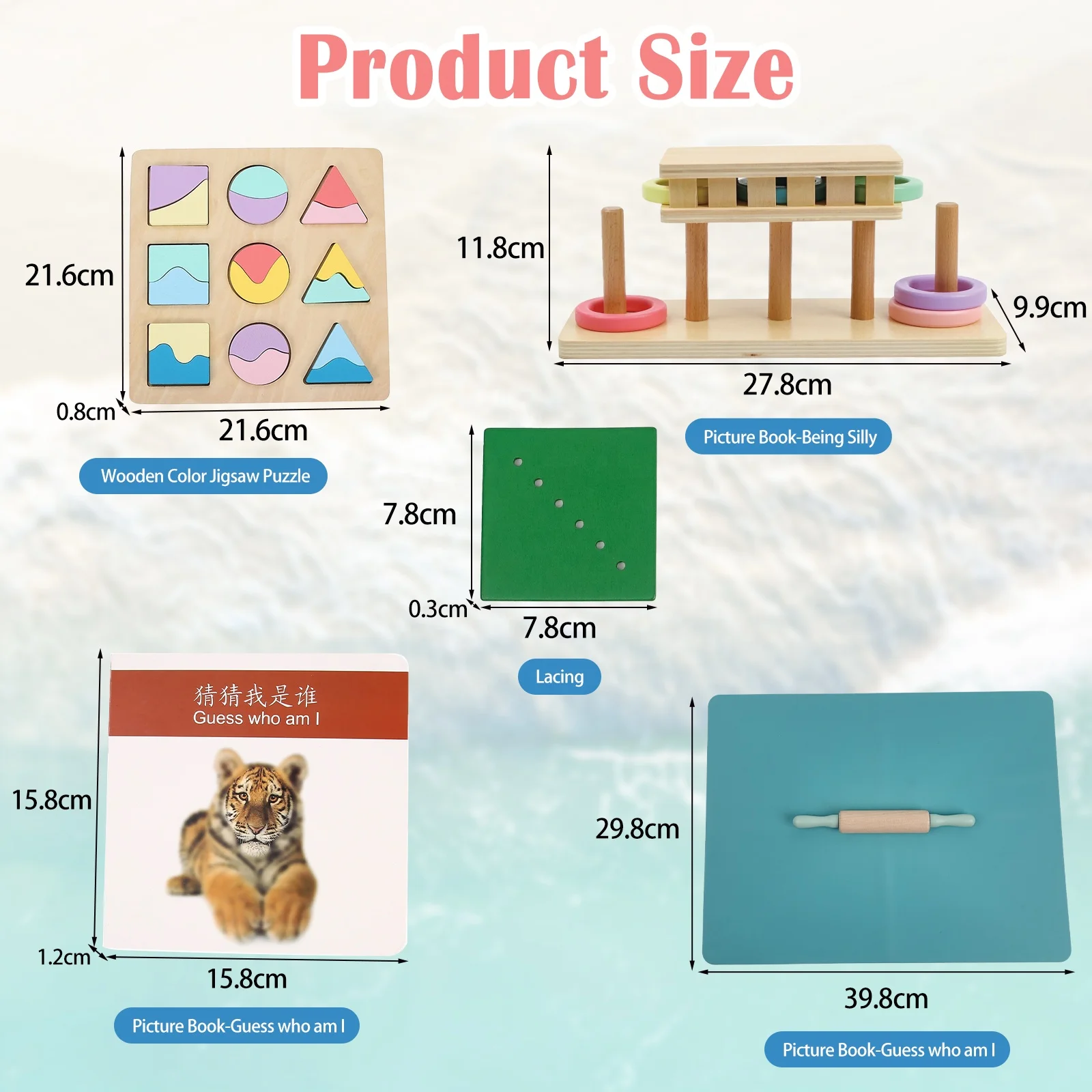 Đồ chơi bằng gỗ Montessori Hộp đăng ký giáo dục sớm Hộp giáo dục 25-36 tháng 3