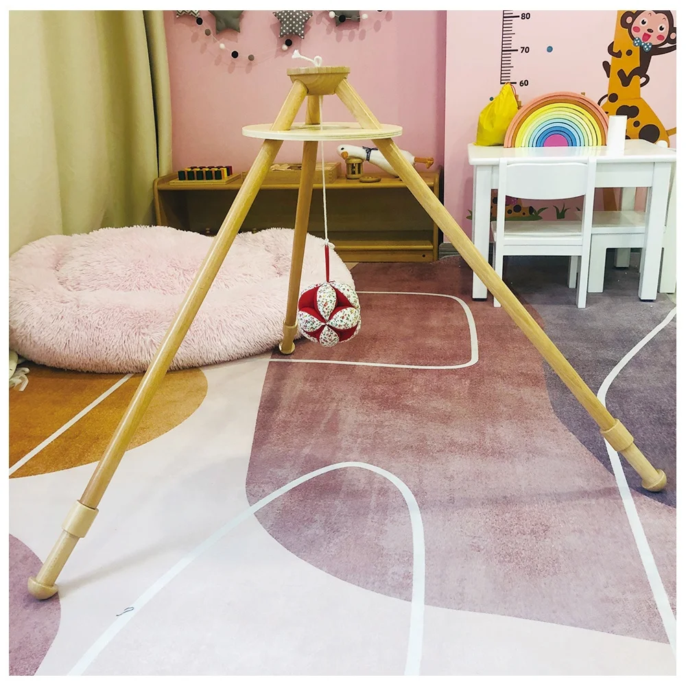LeaderJoy Montessori Baby play Gym – Foldable Wooden Play Gym for Infants  Toddlers | Eco-Friendly Educational Mobile Toy for Indoor Development 3
