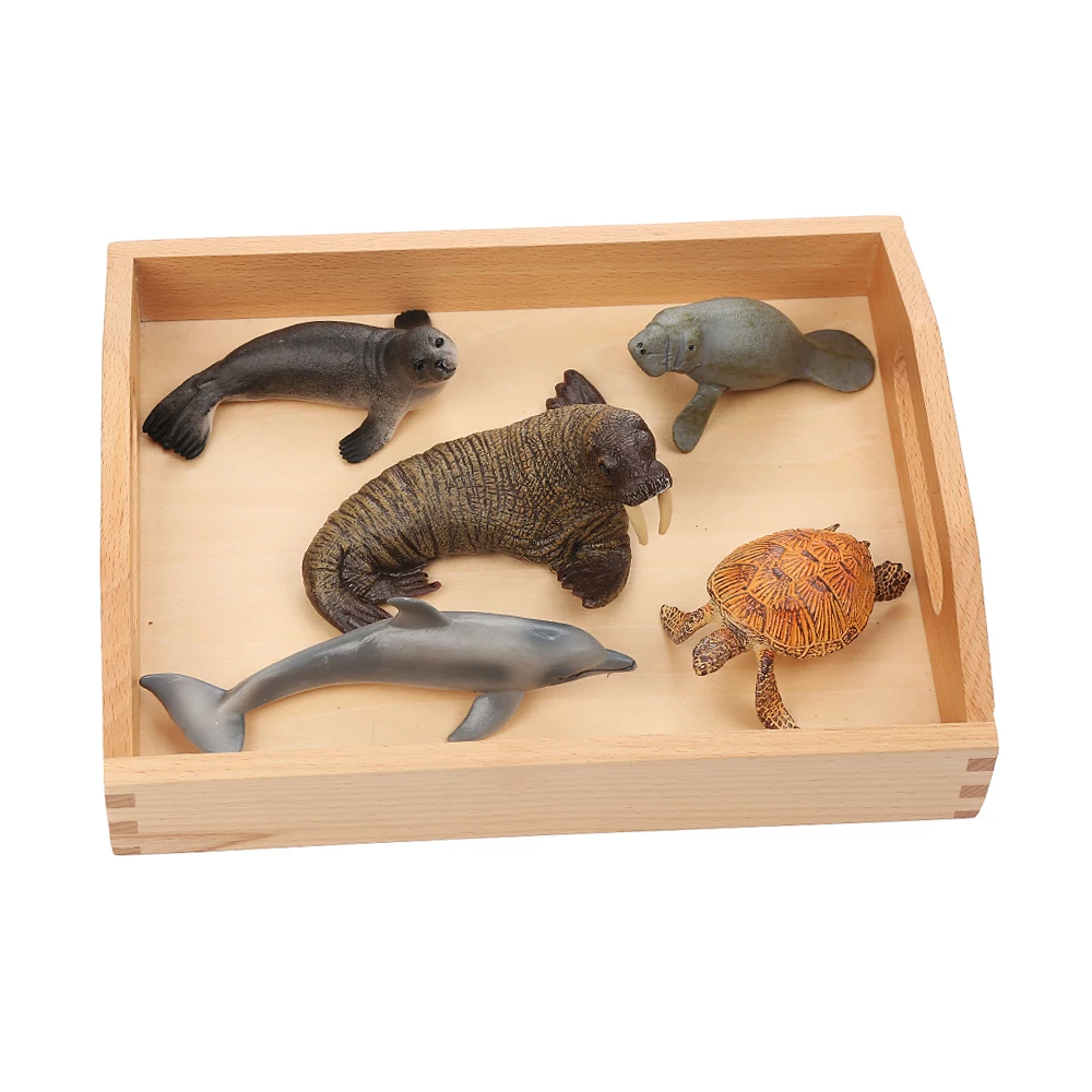 Bé Trai Nhựa Chất Lượng Cao Bé Mini Đại Dương Động Vật Đồ Chơi Ngôn Ngữ Montessori Cho Trẻ Em 1
