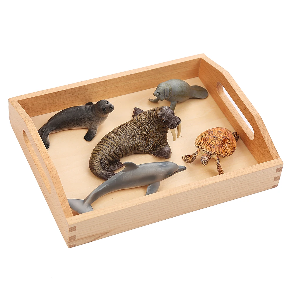 Bé Trai Nhựa Chất Lượng Cao Bé Mini Đại Dương Động Vật Đồ Chơi Ngôn Ngữ Montessori Cho Trẻ Em 2