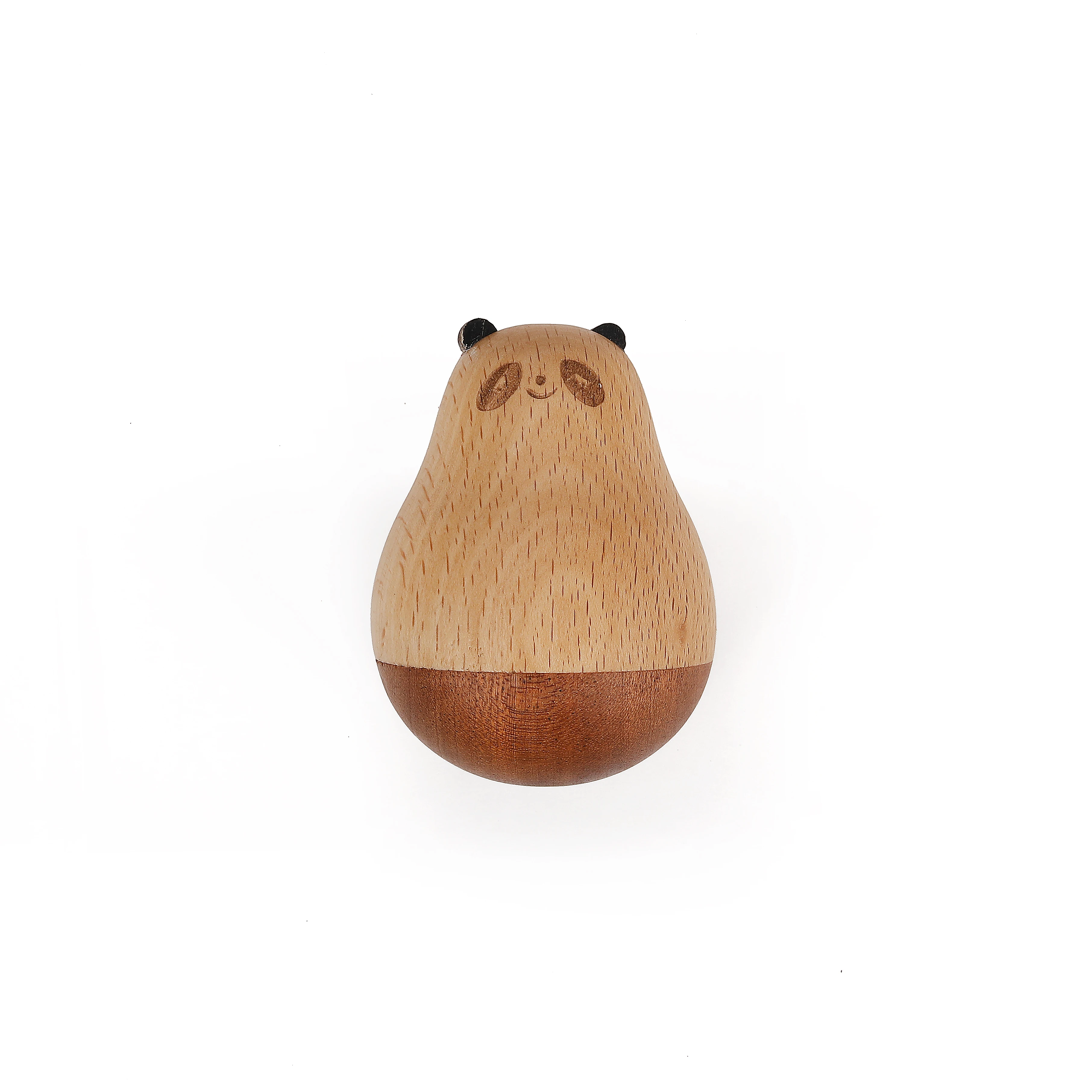 Bebé y niño pequeño oso de madera barriga tiempo Wobbler juguetes Roly-poly juguetes vaso de dibujos animados juguete 1