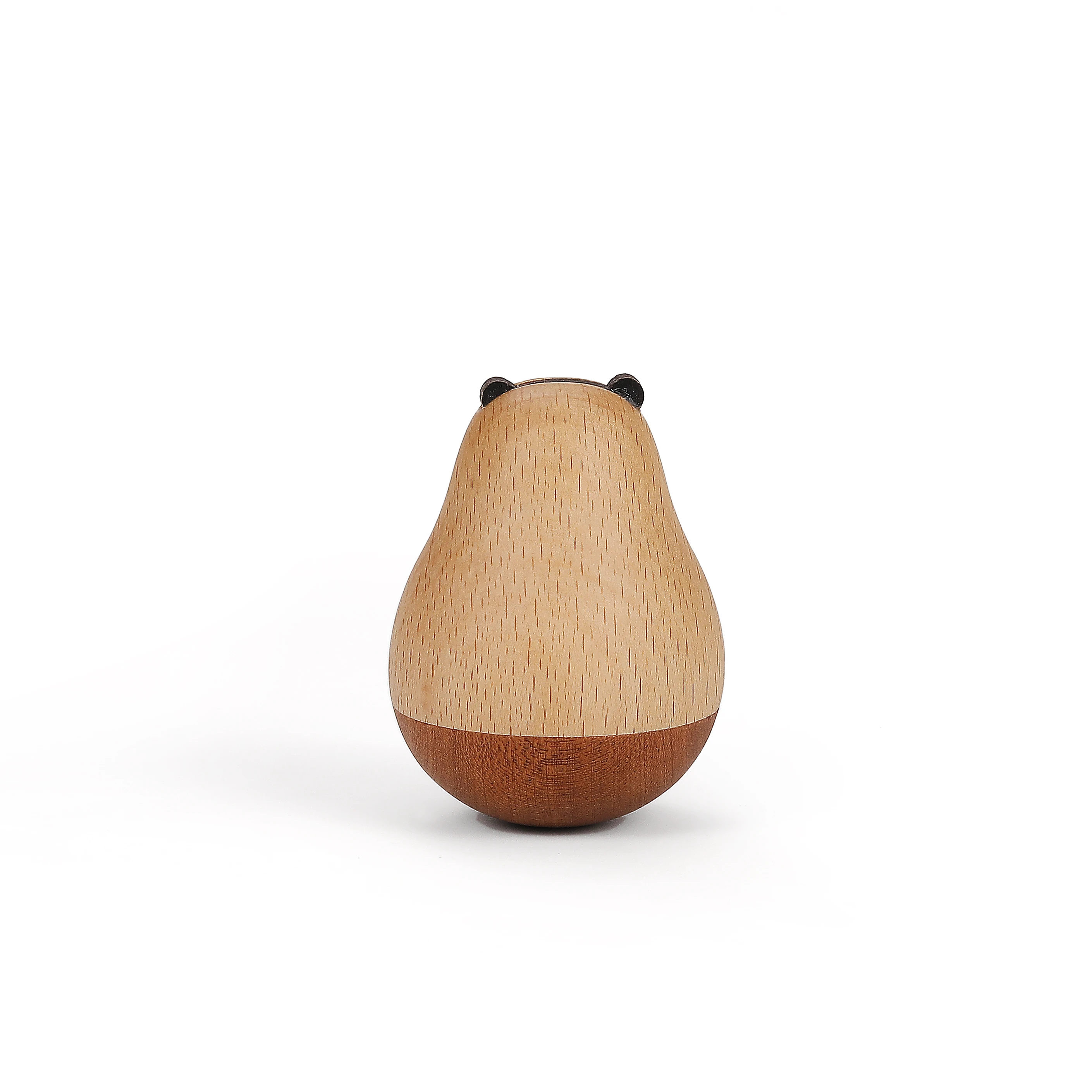 Bebé y niño pequeño oso de madera barriga tiempo Wobbler juguetes Roly-poly juguetes vaso de dibujos animados juguete 3