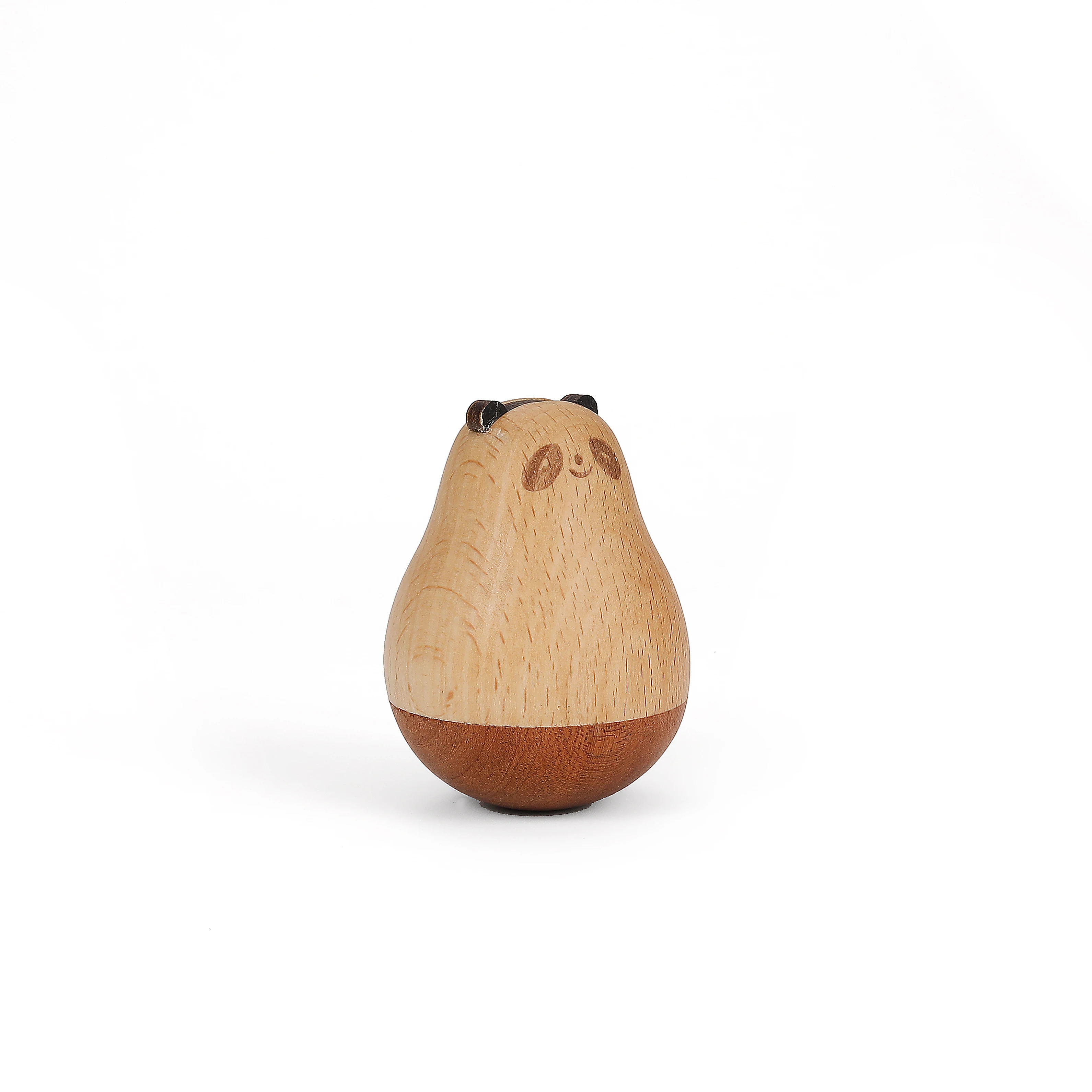 Bebé y niño pequeño oso de madera barriga tiempo Wobbler juguetes Roly-poly juguetes vaso de dibujos animados juguete 2