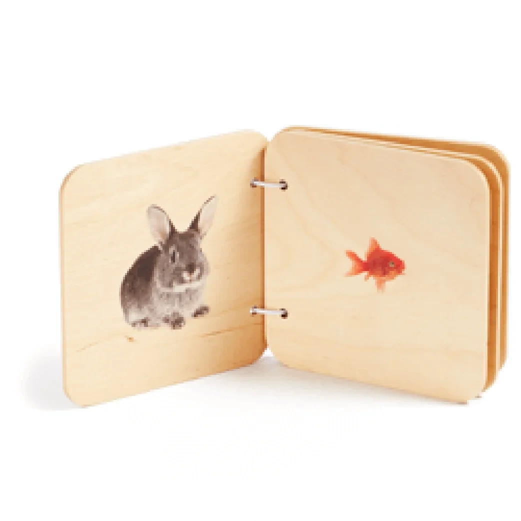 Leaderjoy High Quality Wooden Picture Book Baby Montessori Educational Animals Toys For Toddler 1