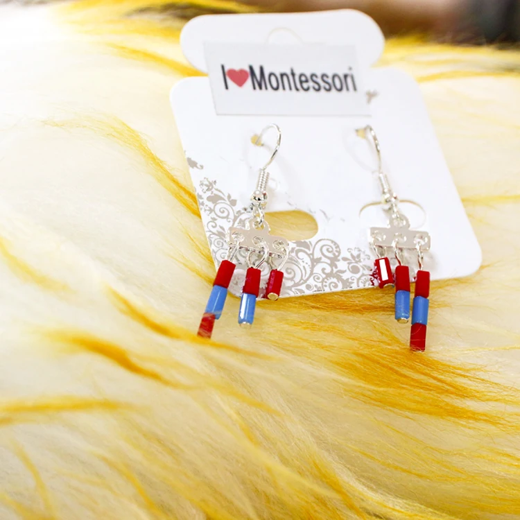 Pendientes de joyería de moda de acero inoxidable para mujer, pendientes de torre rosa Montessori 4