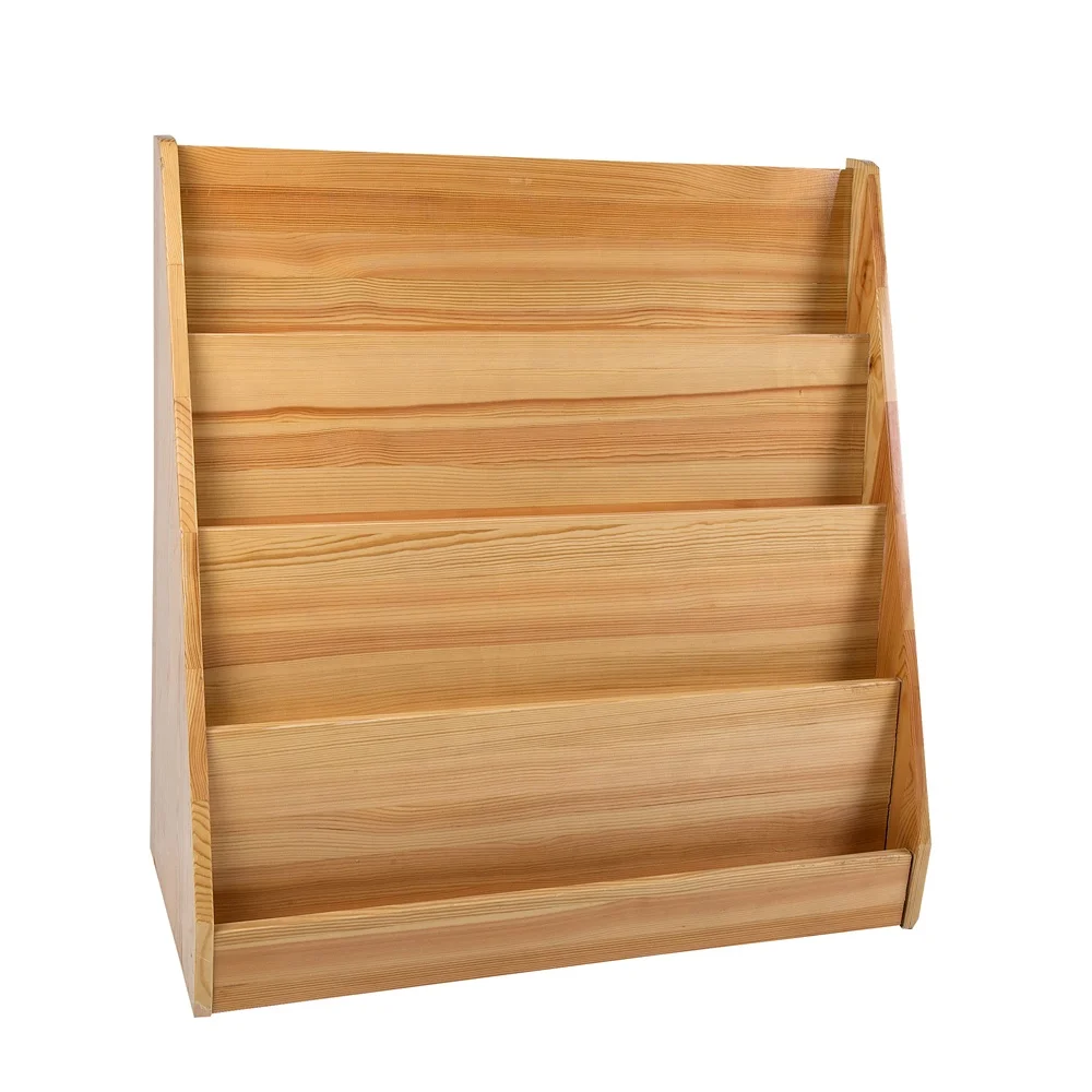 Leaderjoy Montessori Pine Wood Bookshelf For Kindergarten 1