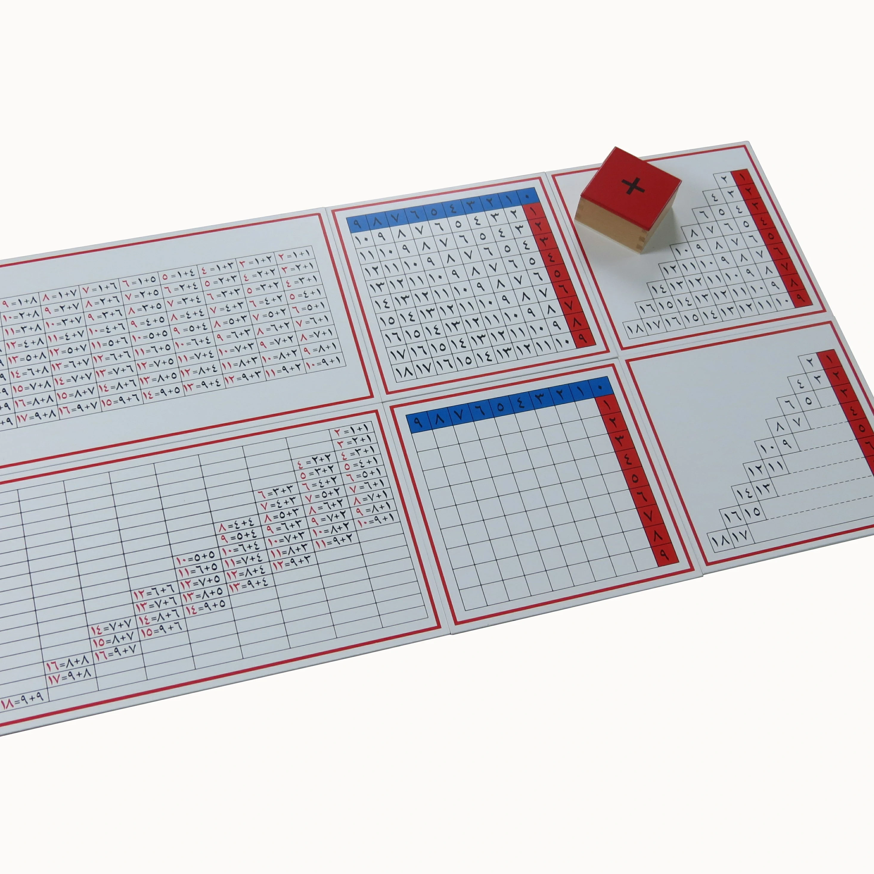 Wooden Kids Math Learning Toys Montessori Arabic Addition Charts 1