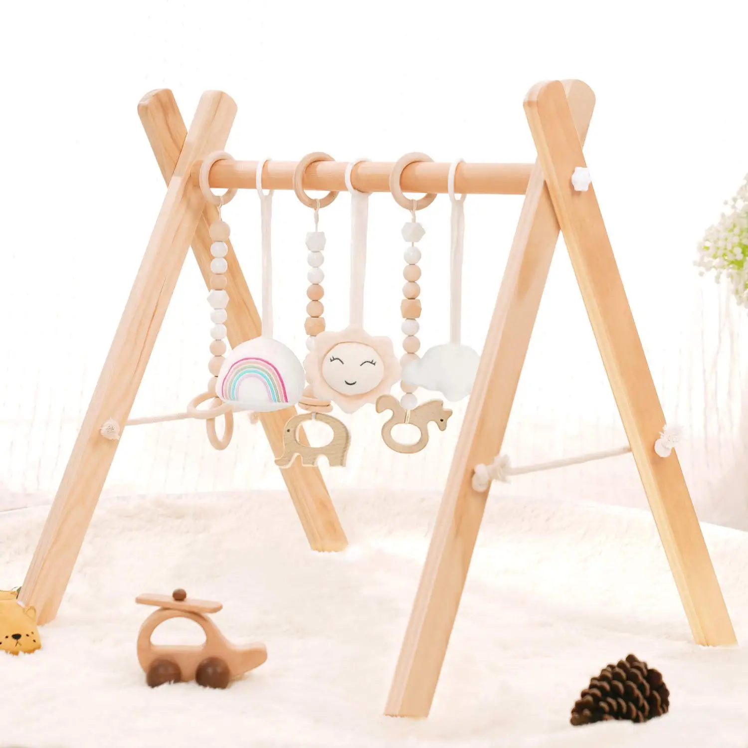Phòng tập thể dục cho bé bằng gỗ màu tự nhiên - Nội thất giáo dục Montessori 1