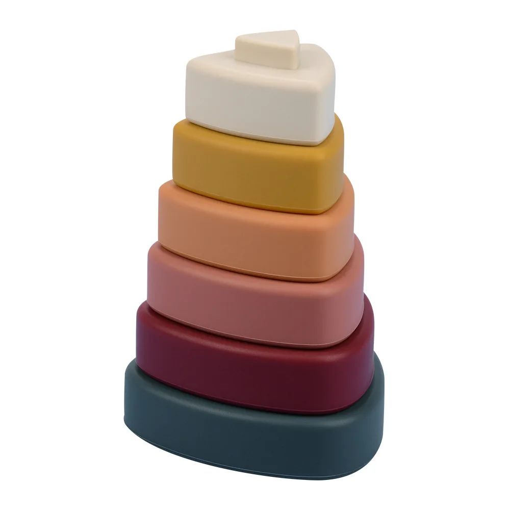 Juguete educativo del bloque de la asamblea del bebé de la noria del arco iris de la cognición del color de los niños Montessori 1