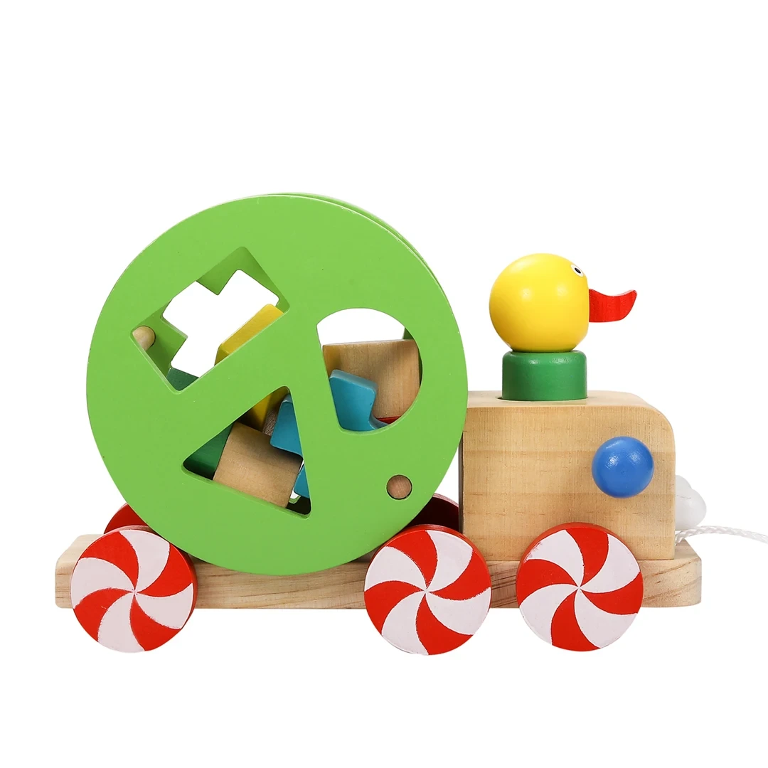 Wooden Animal Car Dragging Toy for Toddlers - Educational and Fun! 1