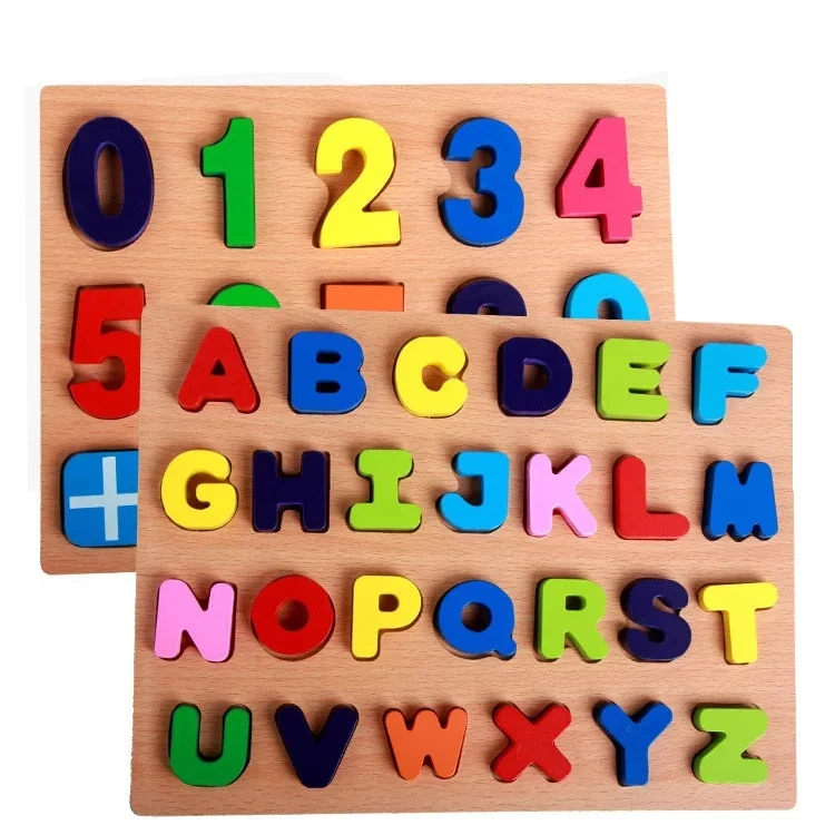 Wooden Alphabet Board Puzzle Blocks for Children Learning 1