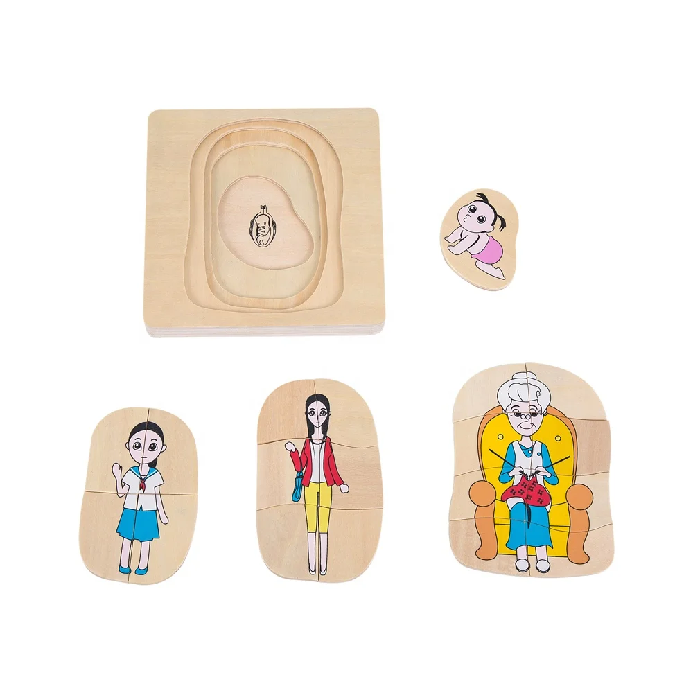 Montessori Wooden Chicken Puzzle Educational Toys Game 6