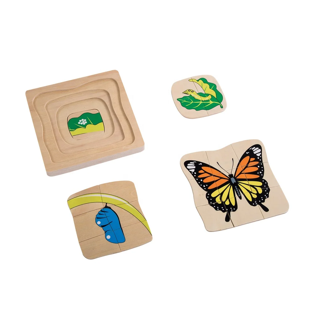 Montessori Wooden Chicken Puzzle Educational Toys Game 3