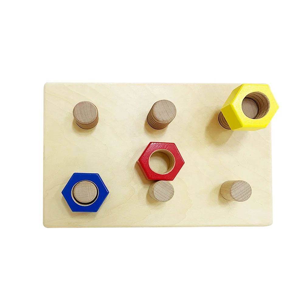 Wooden Screw Nut Toy for Toddlers - DIY Educational Toy 4