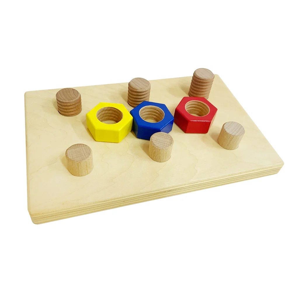 Wooden Screw Nut Toy for Toddlers - DIY Educational Toy 3