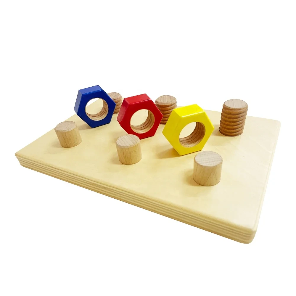 Wooden Screw Nut Toy for Toddlers - DIY Educational Toy 1