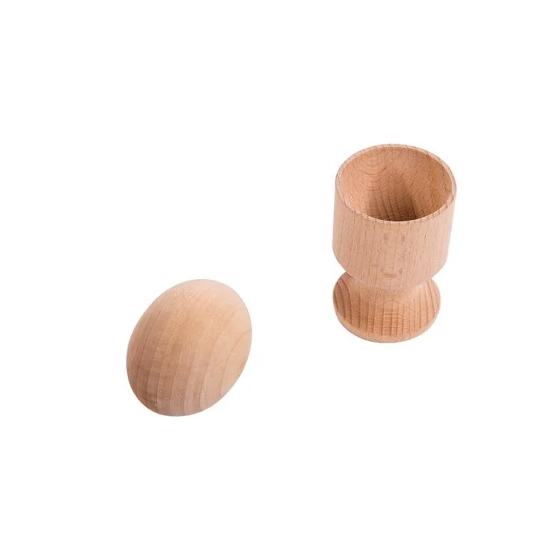 Bán buôn Cốc trứng bằng gỗ giáo dục Montessori cho trẻ mới biết đi và trẻ sơ sinh 3
