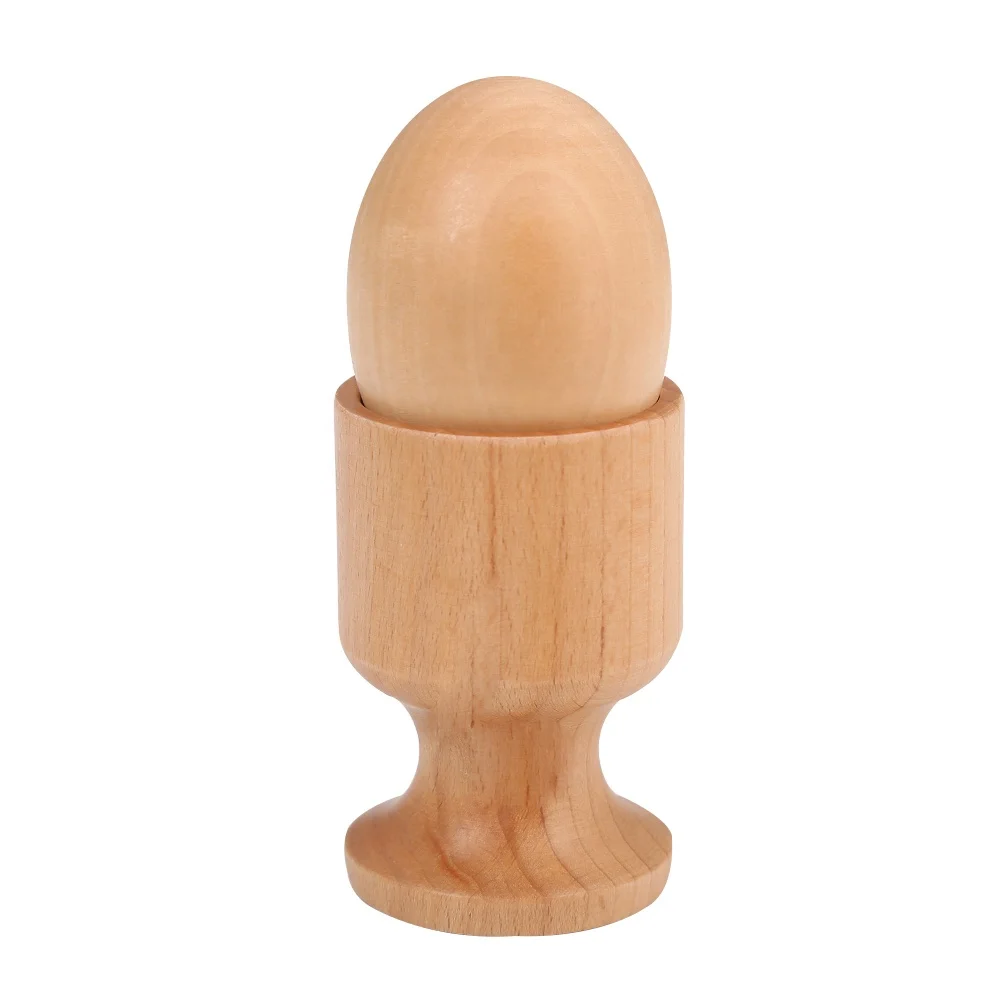 Bán buôn Cốc trứng bằng gỗ giáo dục Montessori cho trẻ mới biết đi và trẻ sơ sinh 4