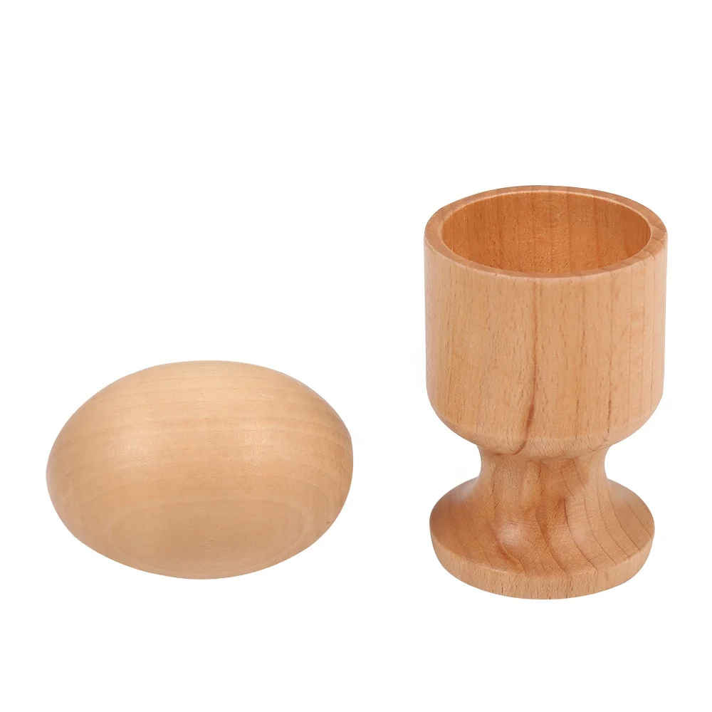 Bán buôn Cốc trứng bằng gỗ giáo dục Montessori cho trẻ mới biết đi và trẻ sơ sinh 2