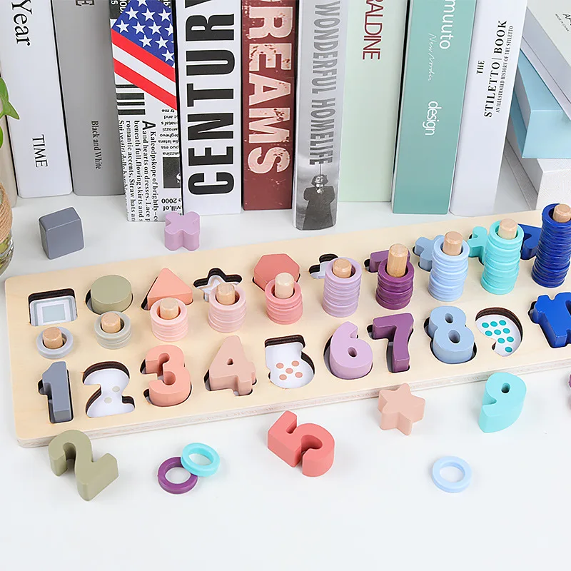 Wooden Montessori Number Matching Puzzle Board Educational Toy OEM ...