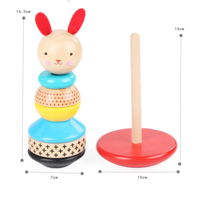 Đồ chơi cốc đựng thỏ bằng gỗ Montessori cho trẻ em 6