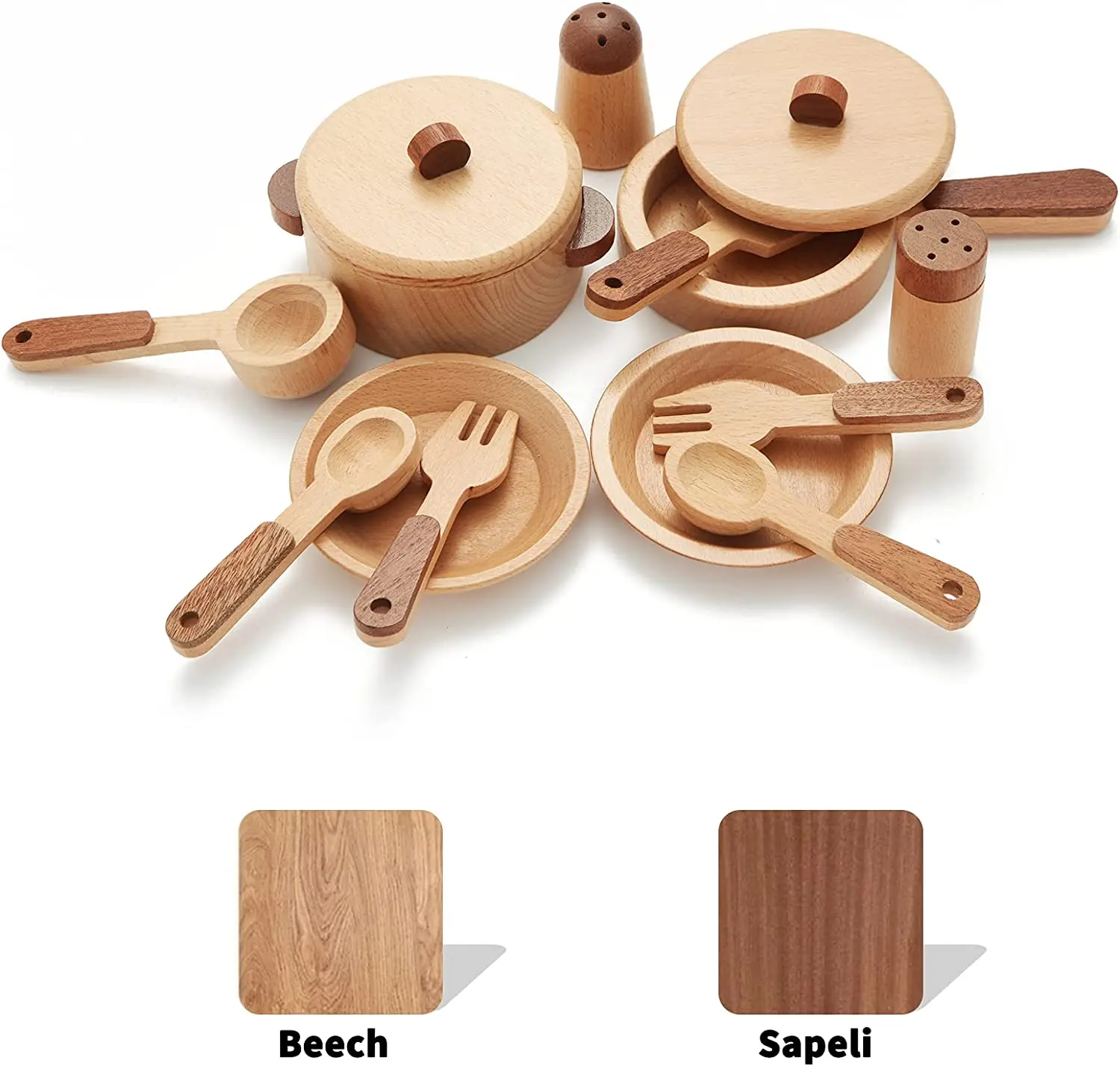 Dụng cụ nhà bếp bằng gỗ cho trẻ em Cắt trái cây Rau củ Đồ chơi 4