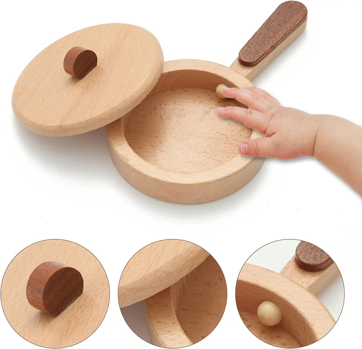 Dụng cụ nhà bếp bằng gỗ cho trẻ em Cắt trái cây Rau củ Đồ chơi 5