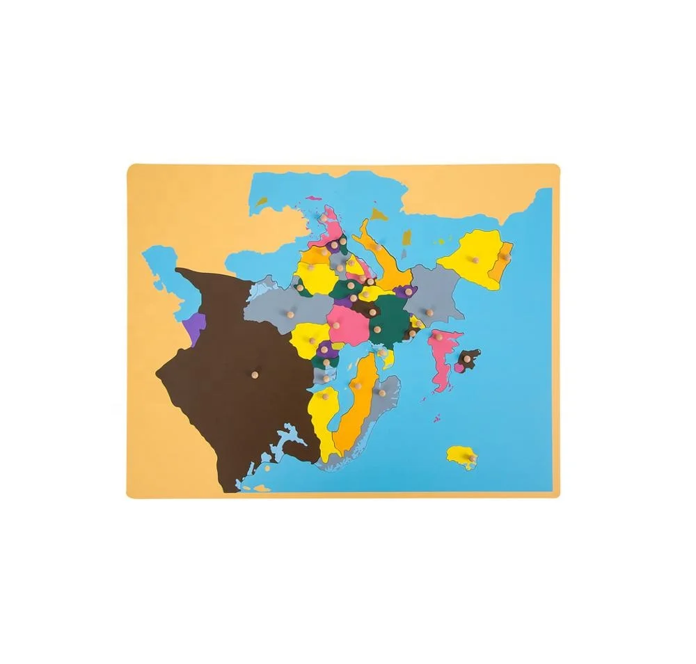 Đồ chơi bằng gỗ Bản đồ xếp hình địa lý Montessori cho trẻ em - Giáo dục bán buôn 4