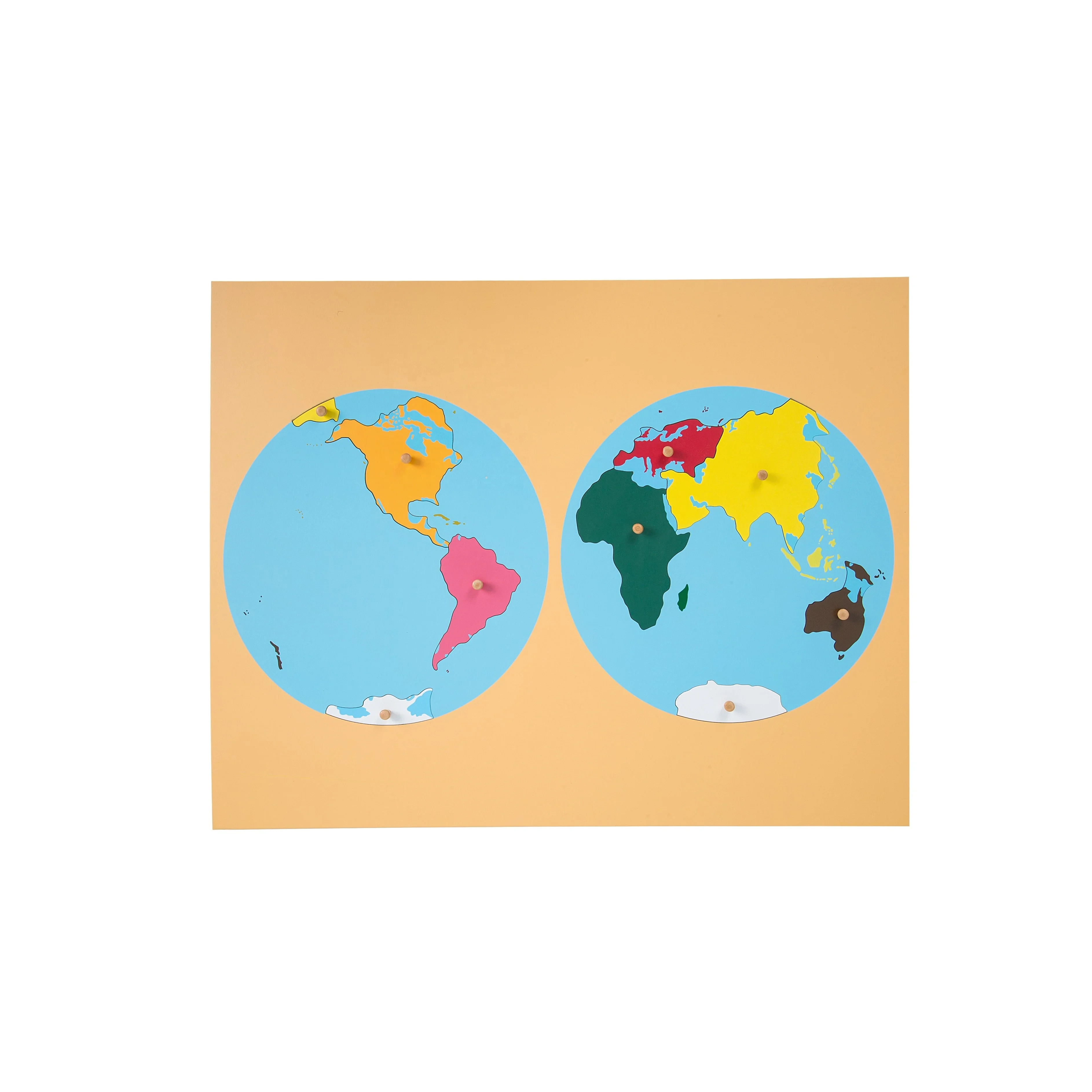 Wooden Montessori Puzzle Map - Educational Learning Toy for Kids 1