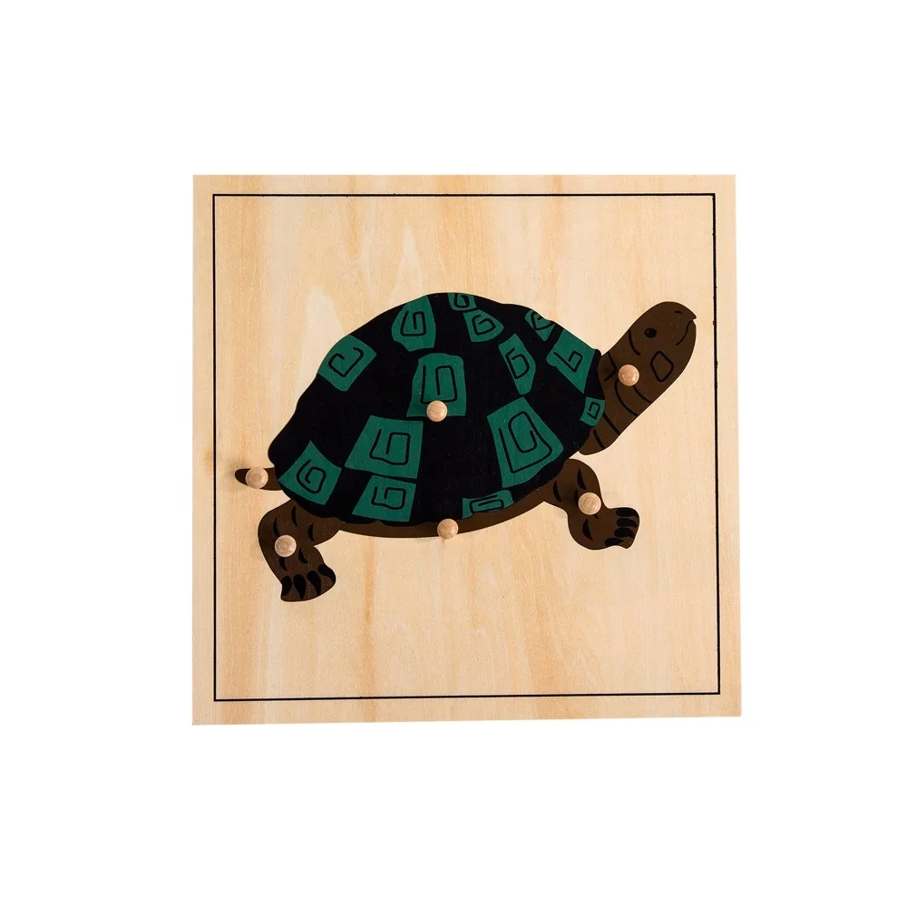 Montessori 3D Wooden Animal Jigsaw Turtle Puzzle for Preschool 1