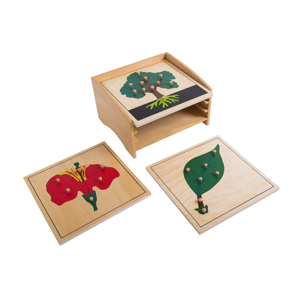 Rompecabezas de flores Montessori de madera - Juguete educativo para niños 3