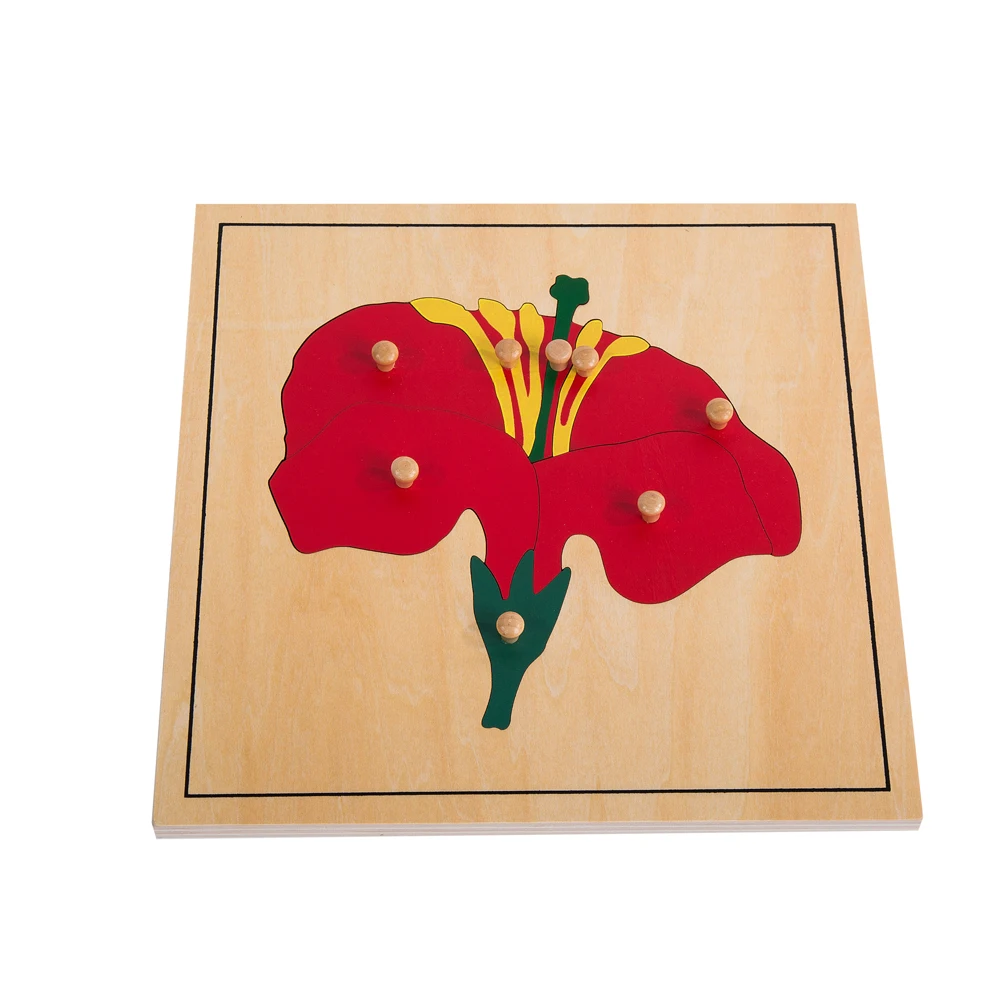 Rompecabezas de flores Montessori de madera - Juguete educativo para niños 2