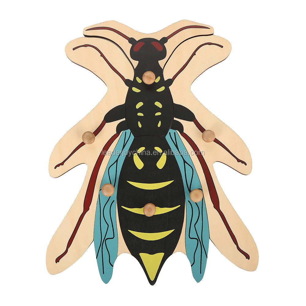 2020 Montessori Wooden Wasp Puzzle Toys - High Quality Educational Material 4