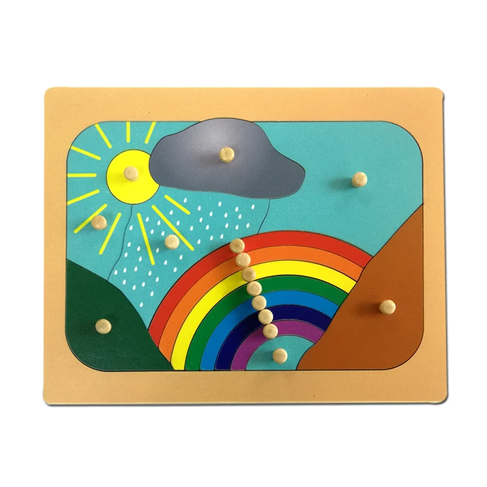 2021 Baby Rainbow Wooden Montessori Puzzle Game 1