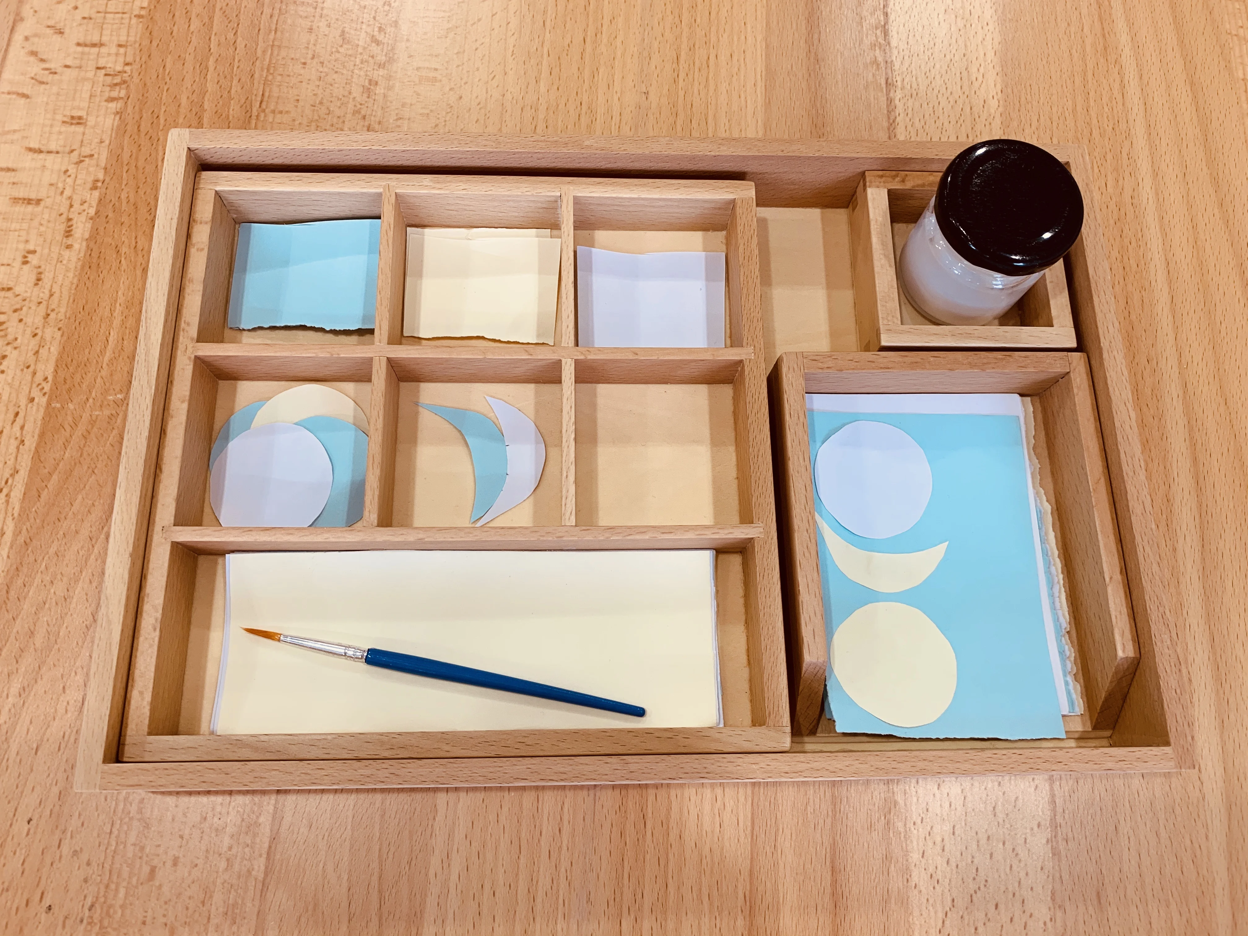 Caja de pegamento y pasta de madera de haya Montessori Kids para niños de 3 a 6 años 3
