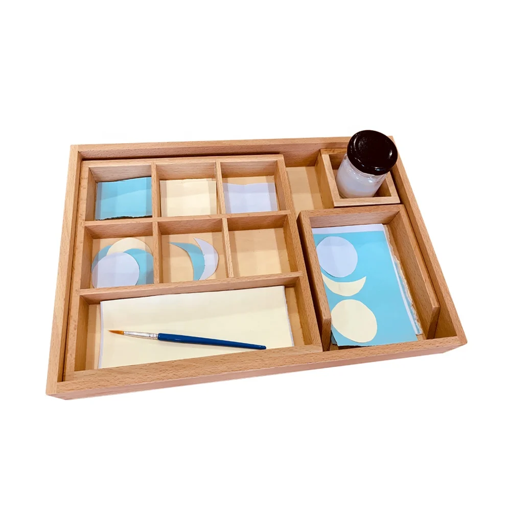 Caja de pegamento y pasta de madera de haya Montessori Kids para niños de 3 a 6 años 1