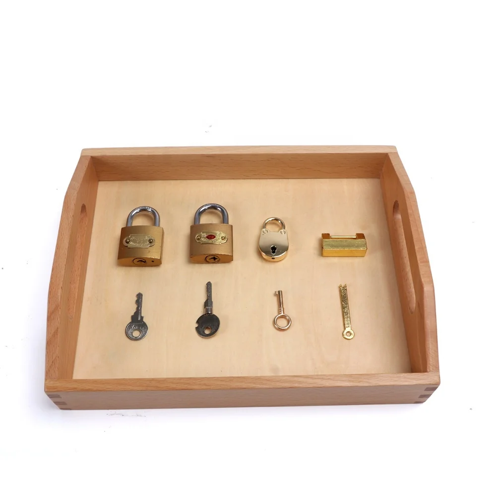 Montessori Wooden Practical Life Tray for Children - Beech Wood LJPR018-1 1