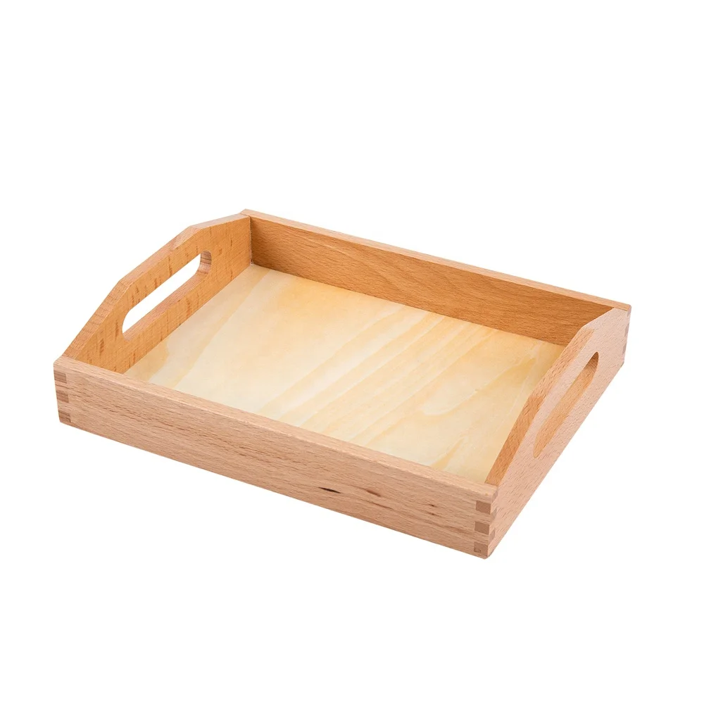 Montessori Wooden Practical Life Tray for Children - Beech Wood LJPR018-1 2