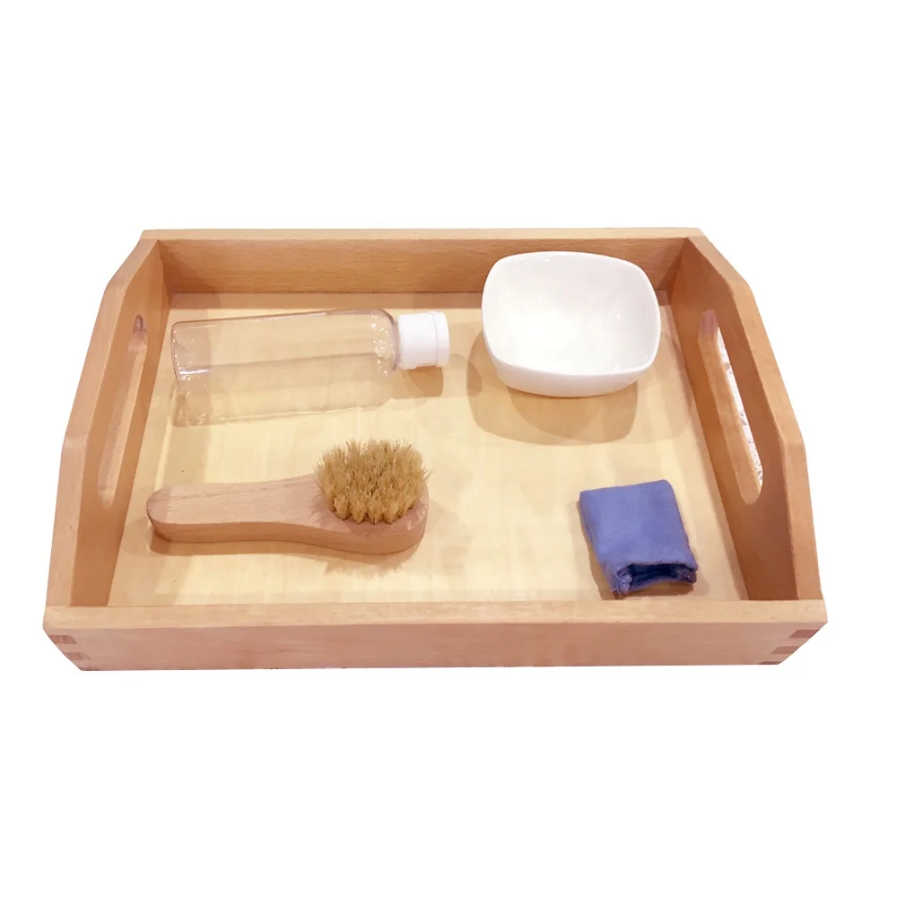 Montessori Wooden Practical Life Tray for Children - Beech Wood LJPR018-1 6